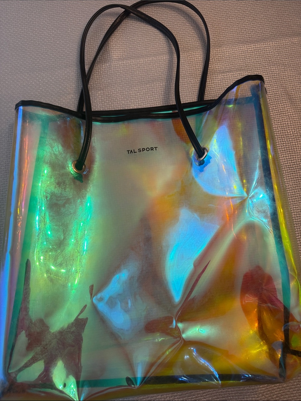 Iridescent Holographic Tote Bag in Multi